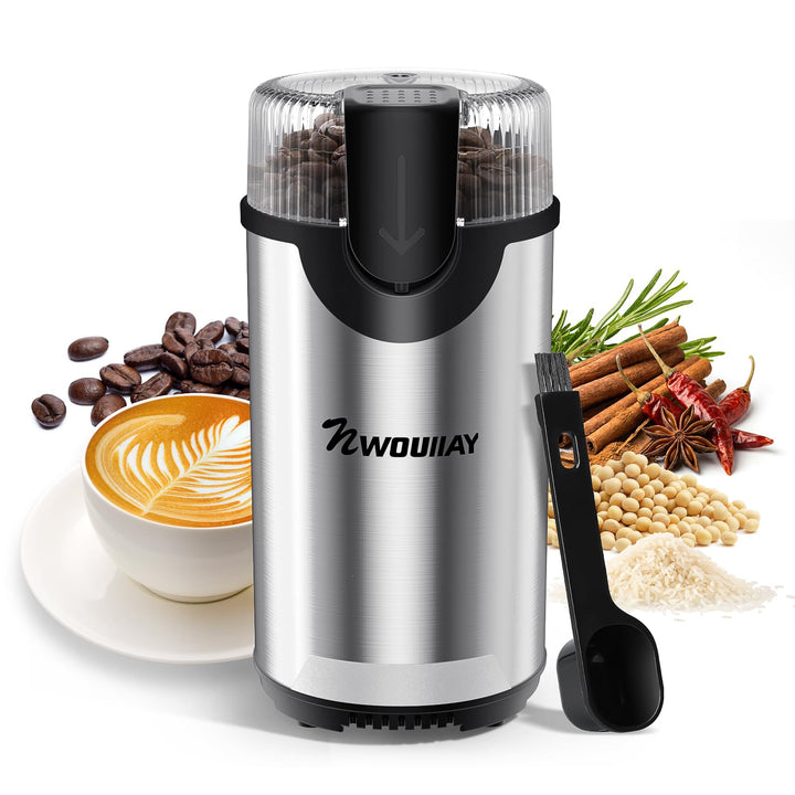 Kaffeemühle 300W Kaffeemühle Elektrisch und Gewürzkapazität bis zu 80 g Kaffeebohnen Klingen aus ros
