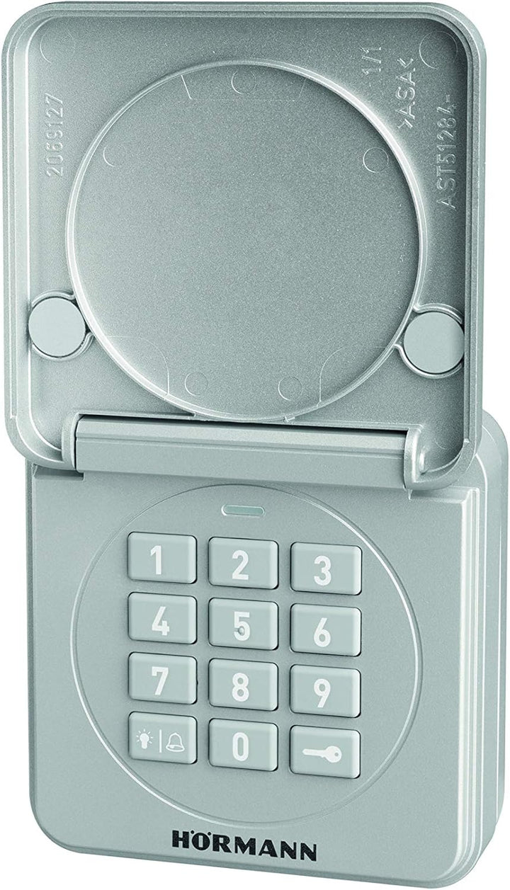 Hörmann Funk-Codetaster FCT 10-1 BS, grau & Handsender HSE4 mit 4 Tastenfunktionen, mit Öse für Schl
