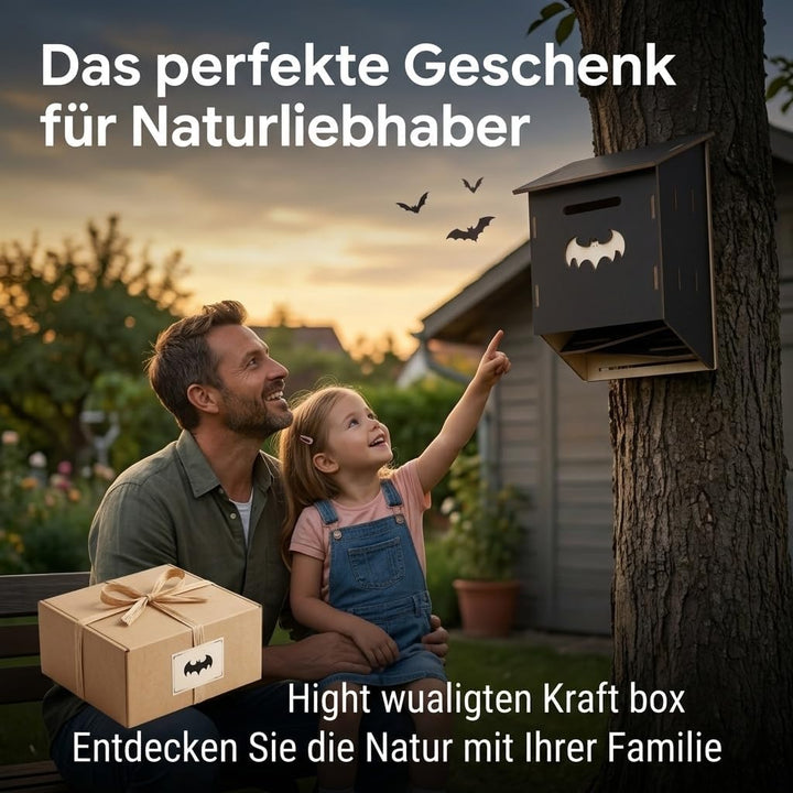 Fledermauskasten aus Holz mit 3-Kammer-System für bessere Ansiedlung, DIY-Bausatz, einfach zu montie