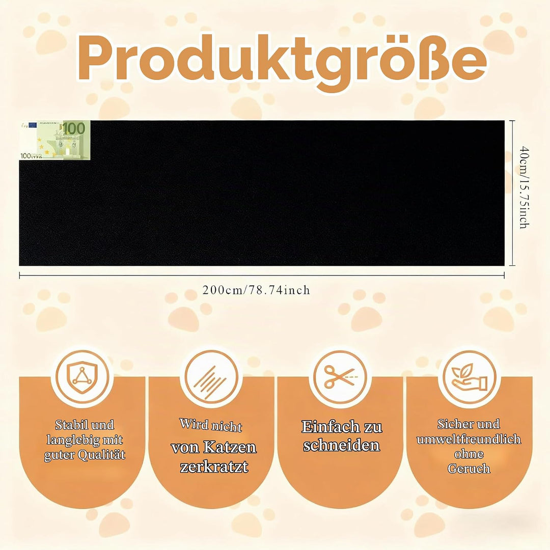 Kratzschutz Sofa Katze, Kratzmatte Selbstklebend für Sofa &amp; Wand, Katzen Kratzbrett, Trimmbarer Schu