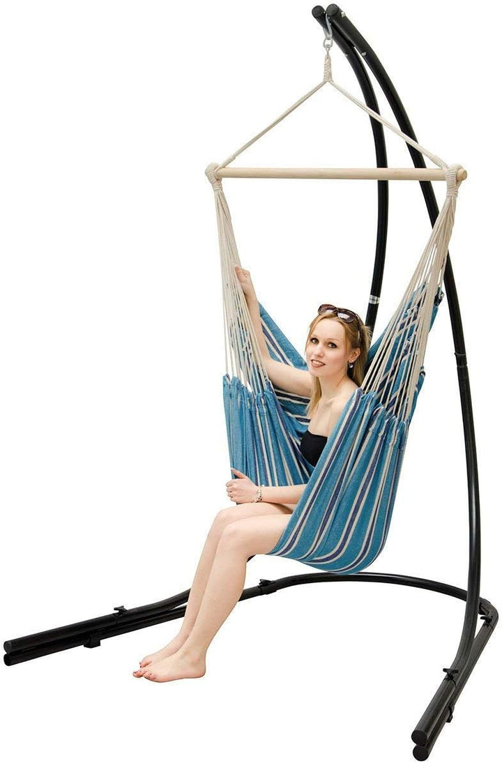 AMANKA XXL Hängesessel mit Gestell - Hängestuhl 185x130cm mit 210cm Metall Ständer für Garten - Gros