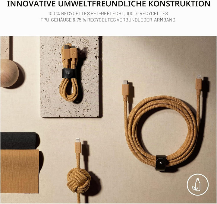 Native Union Belt Cable USB-C auf Lightning – 10ft Ultrastarkes, Verstärktes Kabel [MFi-Zertifiziert