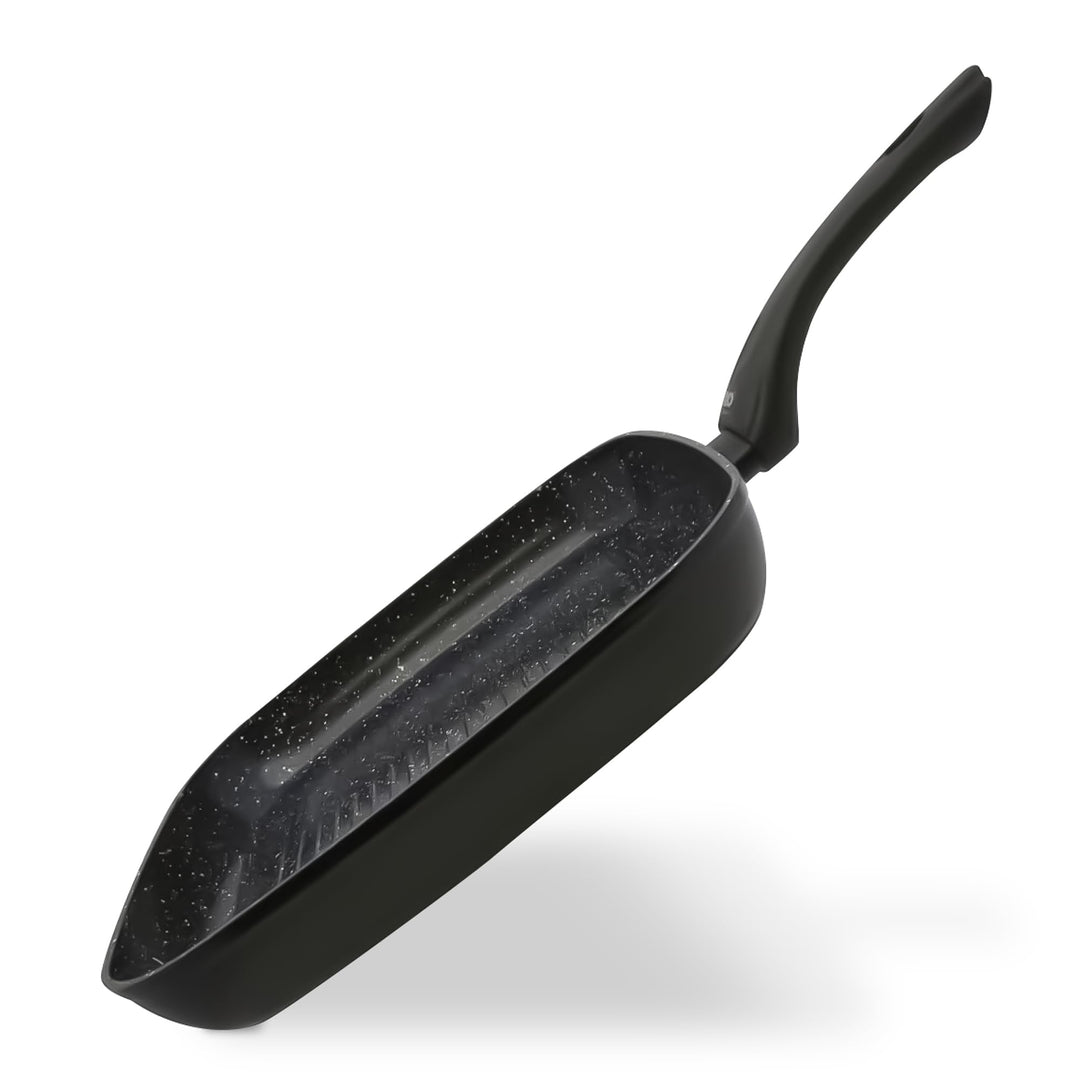ELO 59558 Grillpfanne 28x28cm PURE BELUGO innen mit keramischer Beschichtung, geeignet für alle Herd