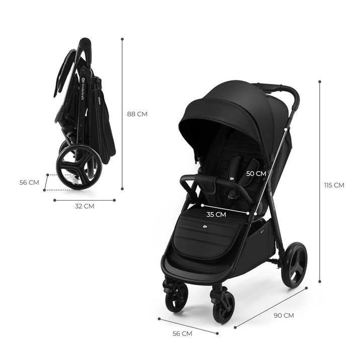 Kinderkraft RINE Buggy bis 22 kg, Kinderwagen, Mit einer Hand zusammenklappbar, wasserfestes Verdeck