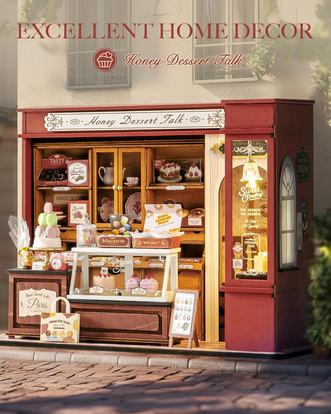 Rolife DIY Miniatur Haus Kit für Erwachsene Honig Dessert Gespräch Modellbausätze Miniaturpuppenhaus