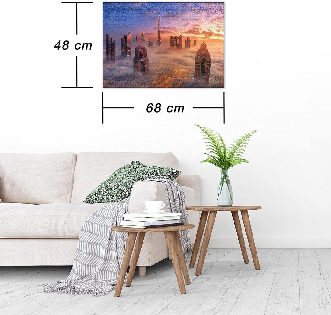 Ulmer Puzzleschmiede - Puzzle „Dubai erwacht“ - Klassisches 1000 Teile Puzzle mit modernem Städte-Mo
