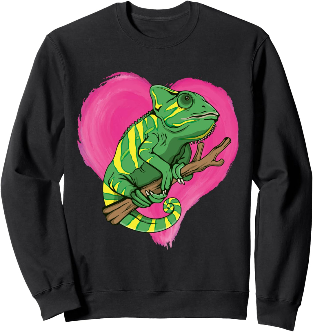 Chamäleon Herz Design Reptil Liebe Love Chamäleons Sweatshirt