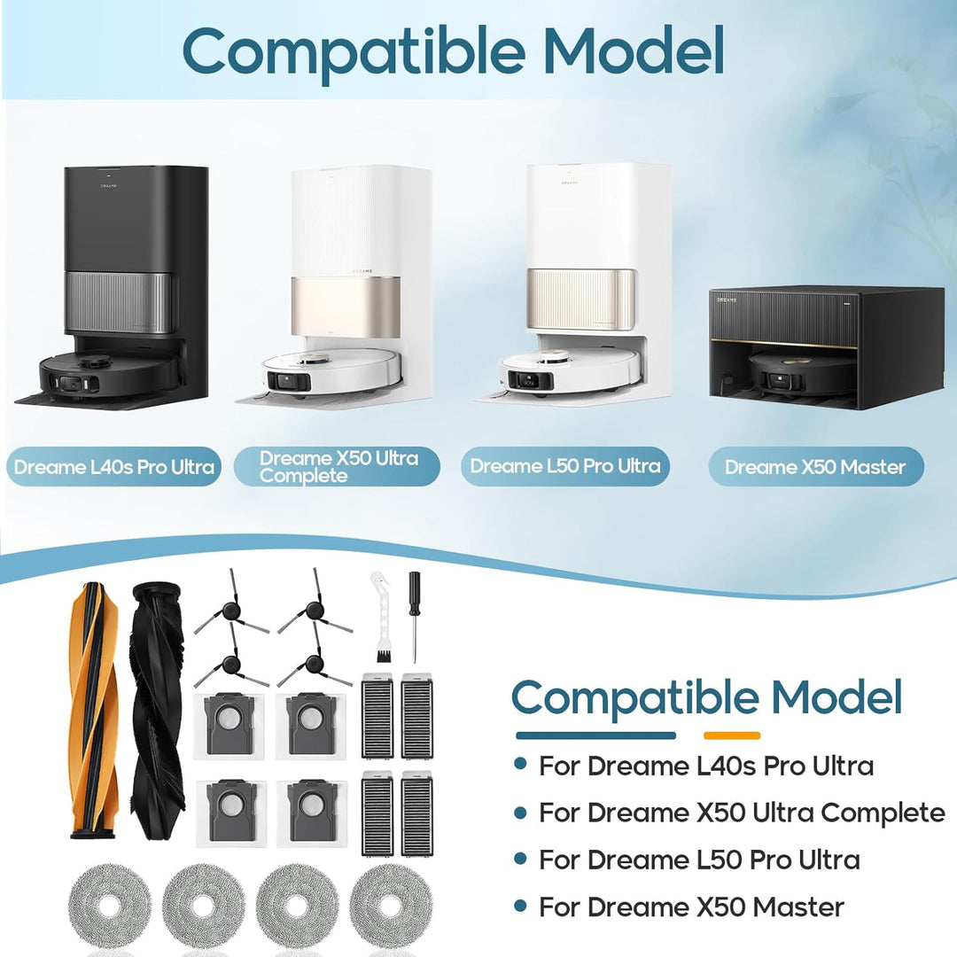 20 Stück Zubehör für Dreame X50 Ultra Complete / L40s Pro Ultra / L50 Pro Ultra / X50 Master Ersatzt