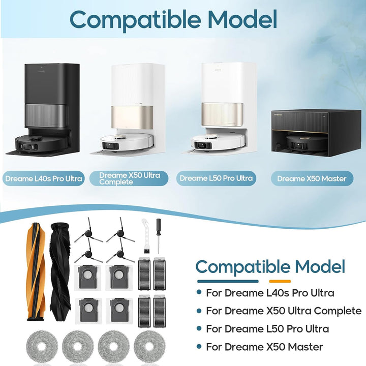 20 Stück Zubehör für Dreame X50 Ultra Complete / L40s Pro Ultra / L50 Pro Ultra / X50 Master Ersatzt