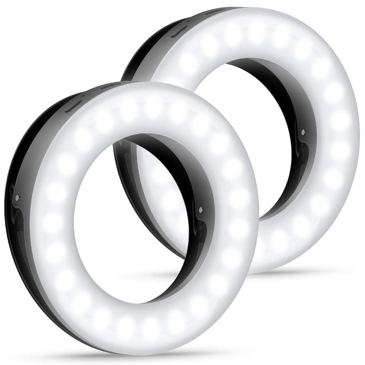 Criacr Criacr Selfie-Ringlicht, 40 LEDs, wiederaufladbar über USB, Selfie-Fülllicht, 3-stufige Helli