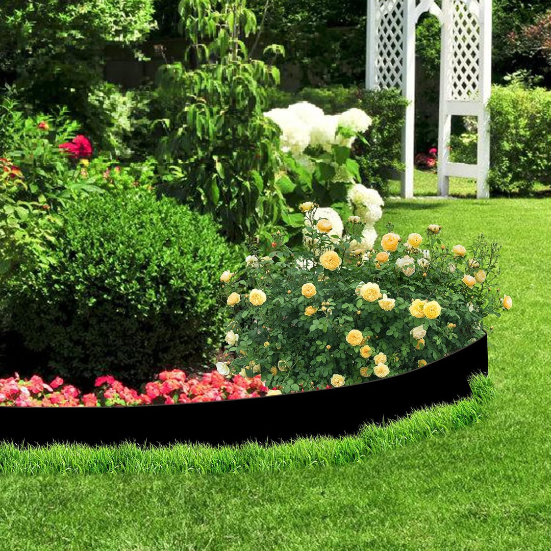 Herrselsam Rasenkanten Kunststoff Mähkante, Beeteinfassung Rund Gartenumrandung Unsichtbar Lawn Edgi