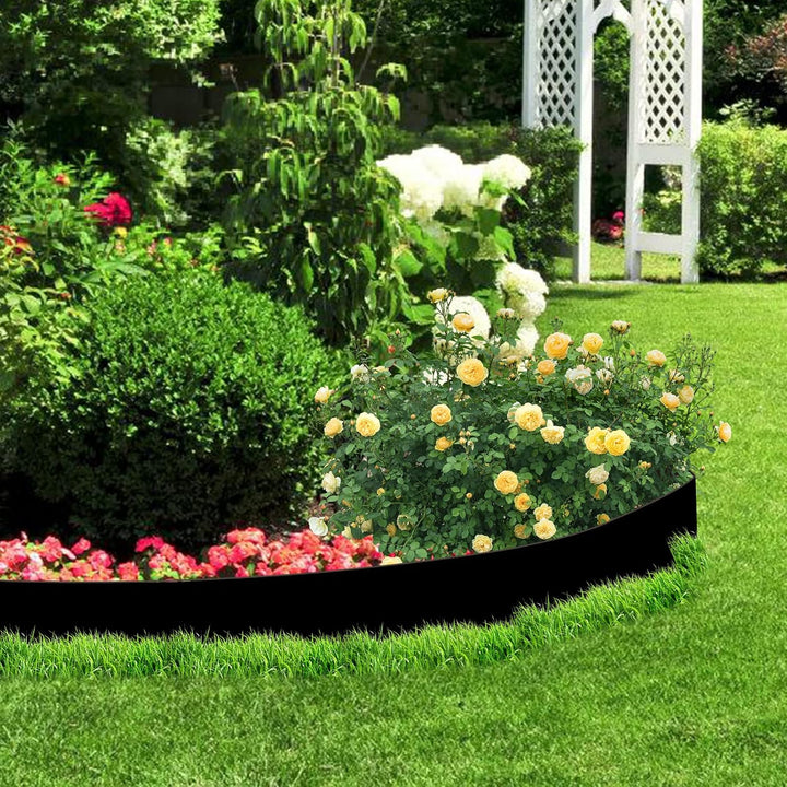 Herrselsam Rasenkanten Kunststoff Mähkante, Beeteinfassung Rund Gartenumrandung Unsichtbar Lawn Edgi