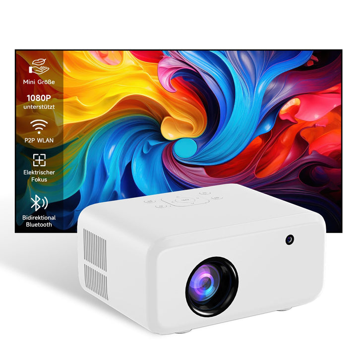Mini Beamer,VISULAPEX V3PRO Klein Beamer P2P 5G WiFi 12000LM 1080P Unterstützt Mini Projektor Outdoo