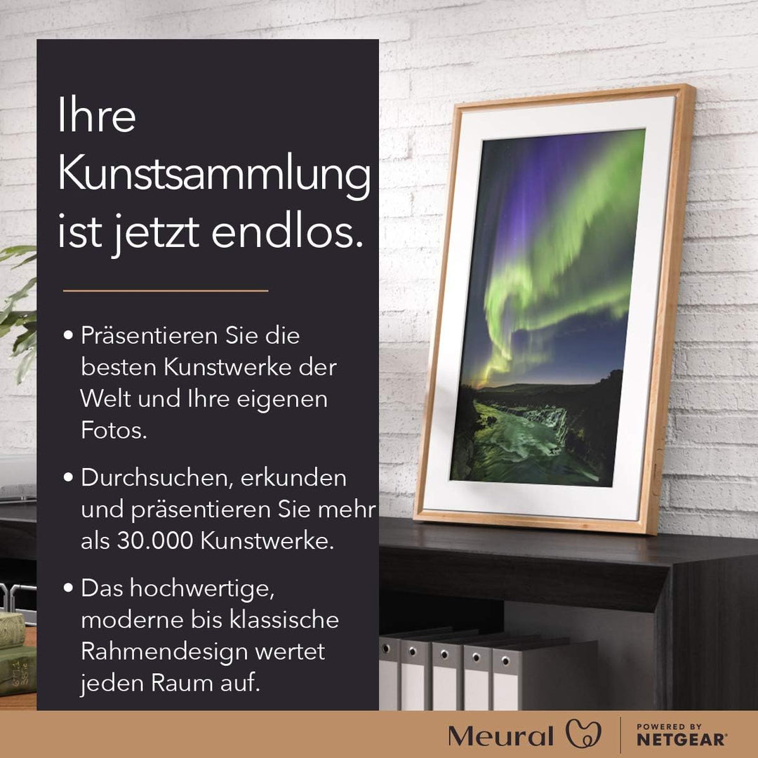 MEURAL Canvas II MC321HW Smart Art Digitale HD-Leinwand 41 x 61 cm (Dunkler Holzrahmen, 21.5 Zoll, G