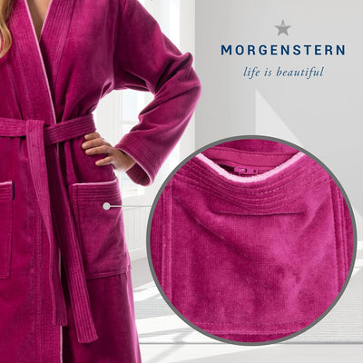 Morgenstern Bademantel Kinder & Teenager I Kapuze I 100% Baumwolle I Frottee Velours I Lang 158-164