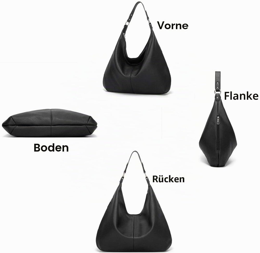 Ashioup Hobo Bags für Frauen Weiche PU Leder Umhängetasche Vintage Slouchy Handtasche mit Reissversc