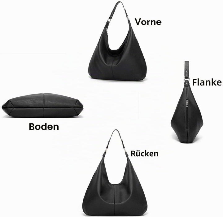Ashioup Hobo Bags für Frauen Weiche PU Leder Umhängetasche Vintage Slouchy Handtasche mit Reissversc