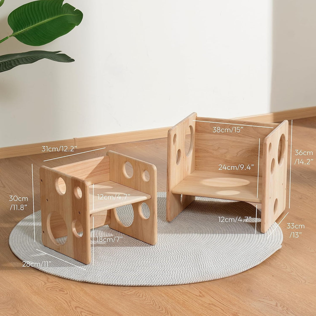 Montessori Beikosttisch kindertisch mit stühlen für Kleinkinder 1-3 Jahre, höhenverstellbar, Kinder-