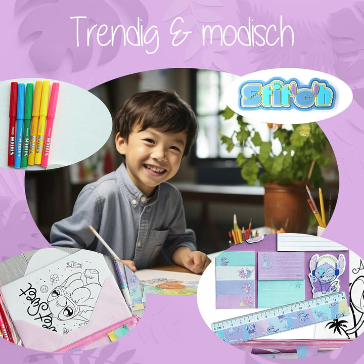 Disney Stitch Schreibwaren Geschenkset für Mädchen – Lilo & Stitch Fanartikel mit Stiften, Bleistift