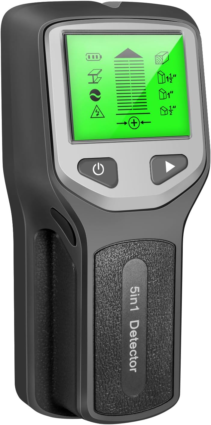 Leitungssucher Ortungsgerät Stromleitungsfinder 5 in 1 Wandscanner Metall Detektor mit HD LCD Anzeig