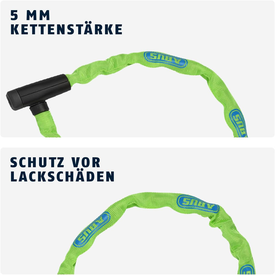 ABUS Kettenschloss Steel-O-Chain 5805K – Fahrradschloss aus Stahl – ABUS-Sicherheitslevel 5 Grün (Li