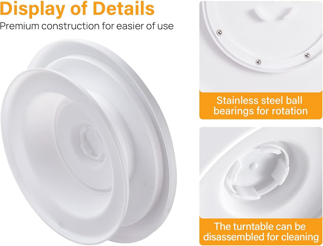 Comforty Tortenplatte Drehbar 28 cm Weiss, Drehteller Torte für Kuchen Tortenplatte Drehbar Weiss, T