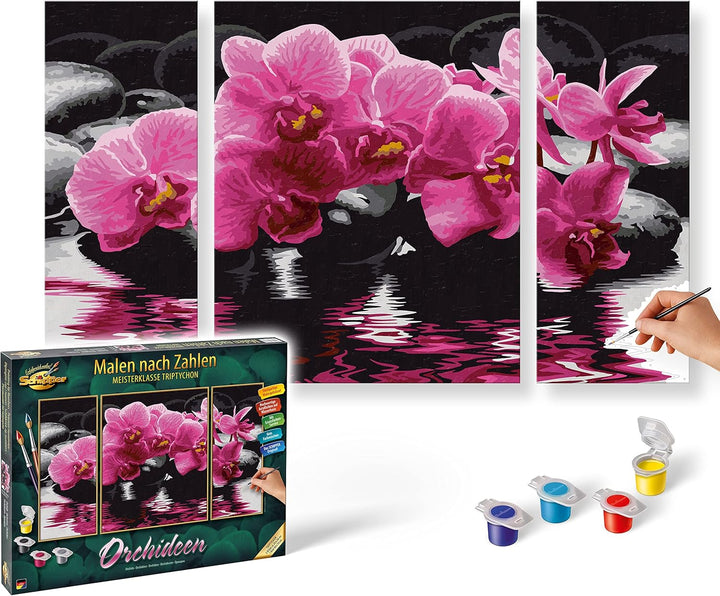 Schipper 609260603 Malen nach Zahlen, Orchideen - Bilder malen für Erwachsene, inklusive Pinsel und