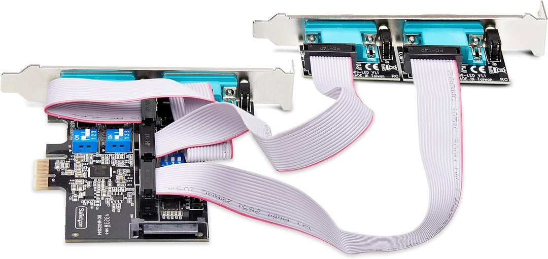 StarTech.com 4-Port Serielle PCIe Karte, Quad-Port PCI Express zu RS232/RS422/RS485 DB9 Serielle Kar