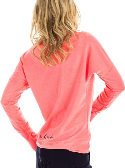 Winshape Damen Freizeit Sport Dance Fitness Longsleeve WS2 M Neon-coral, M Neon-coral