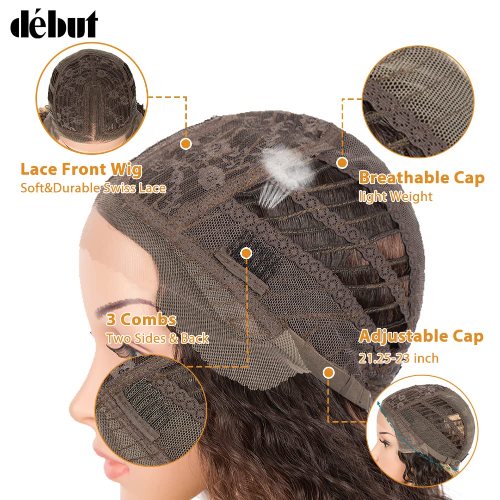 Lace Front Perücke Lockige Perücke für Damen 70 cm 230g Kunsthaar Hitzebeständige Faser 130% Dichte