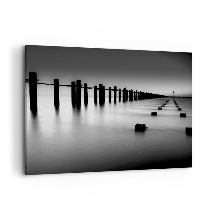 Bilder auf Leinwand 100x70cm Leinwandbild Meer Ufer Ozean Horizont Gross Wanddeko Bild Schlafzimmer