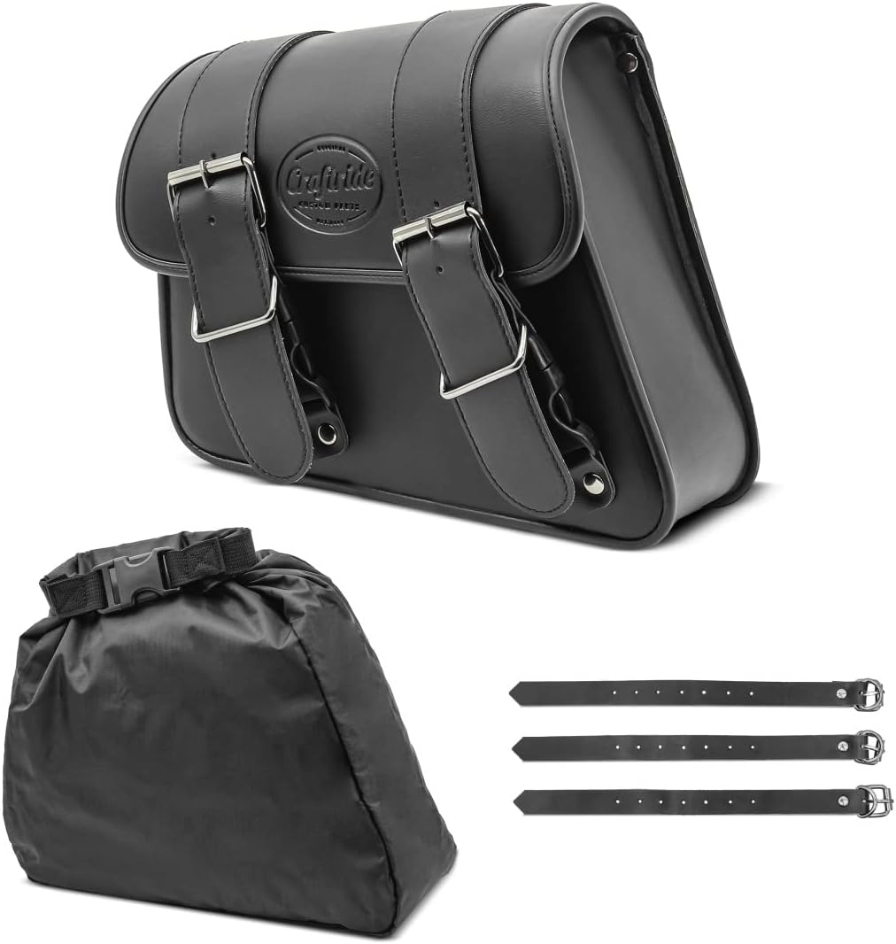 BS-Motoparts Satteltasche für Hyosung Aquila GV 125 Montana Schwarz Links