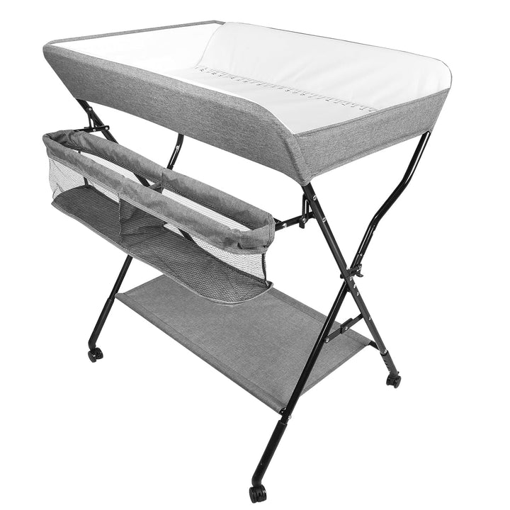 Kedia Baby Wickelkombi - klappbare Wickelkommode, mobiler Wickeltisch mit Wickelauflage, Sicherheits