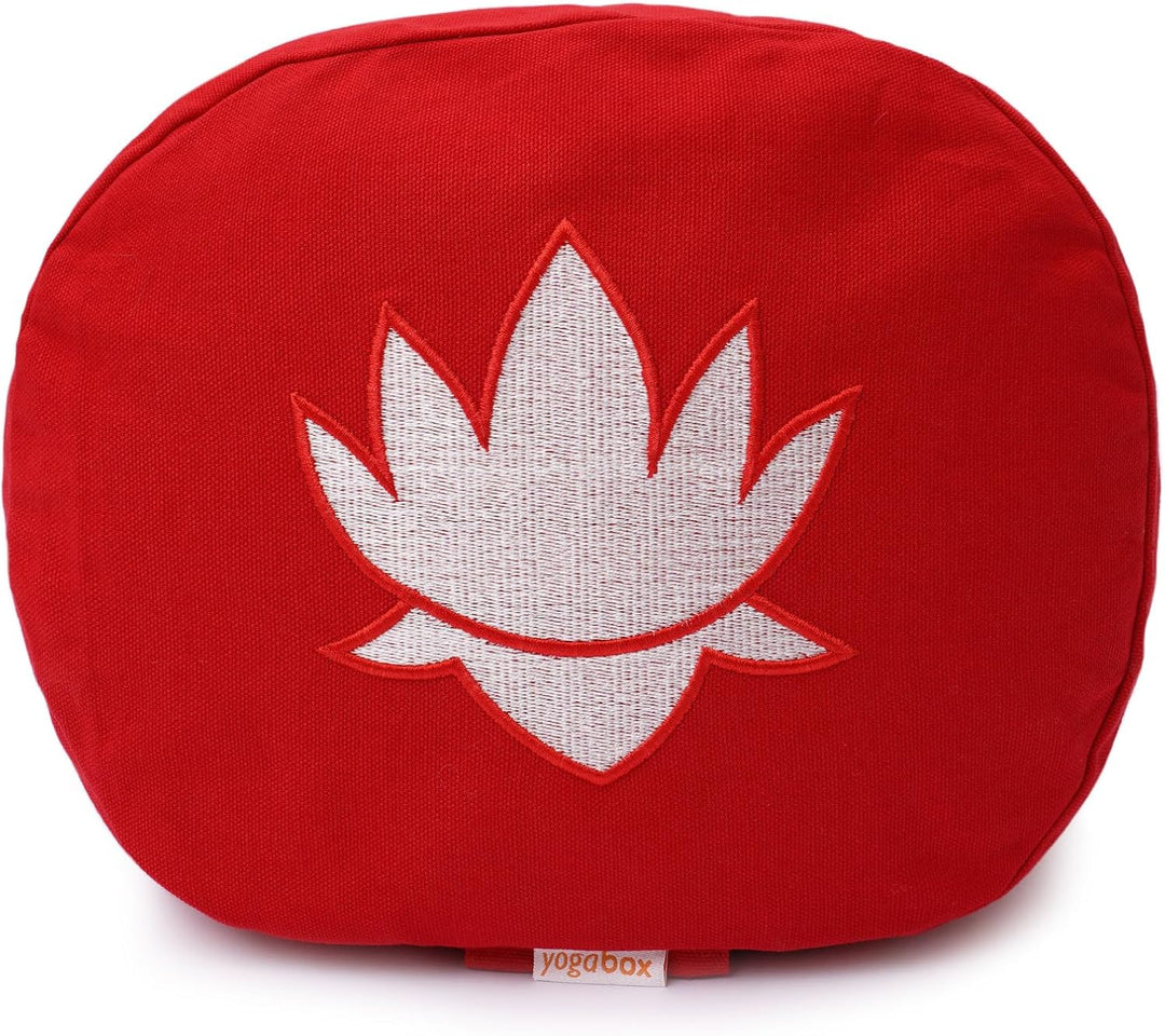 Yogabox Meditationskissen/Yogakissen Lotus oval rot, rot
