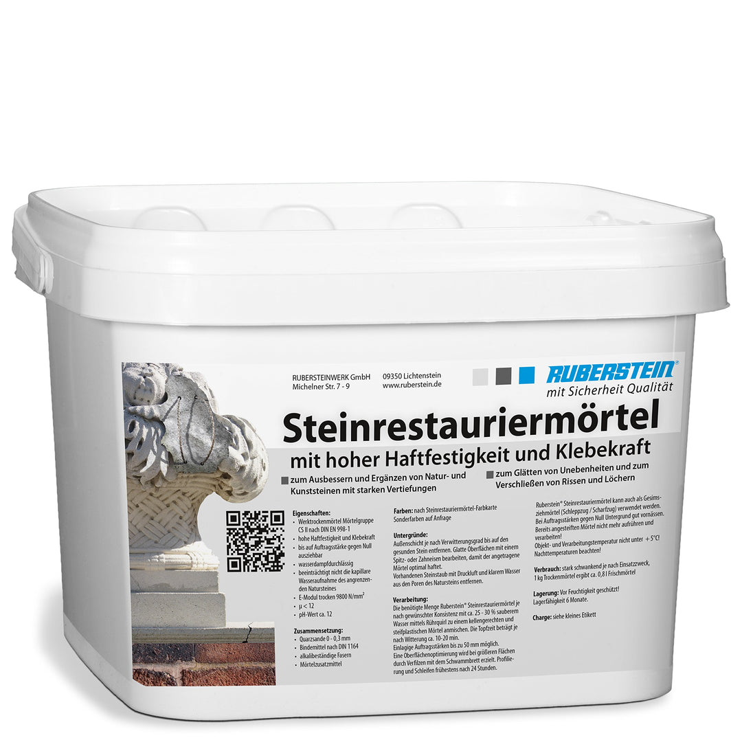 Steinrestauriermörtel/Reparaturmörtel/Mörtel für Sandstein 5 kg im Eimer (grau)
