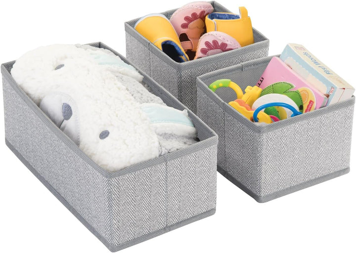 mDesign 2er-Set Baby Organizer mit je 3 Boxen – Aufbewahrungsbox in 2 Grössen für Windeln, Feuchttüc