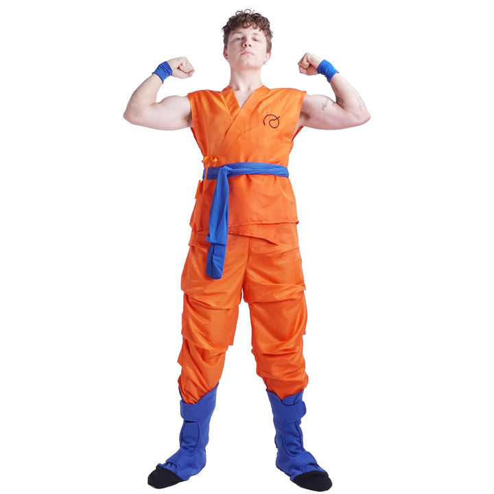 CoolChange Son Goku Cosplay Kostüm mit Überschuhen | Golden Frieza Saga | Grösse: M, M