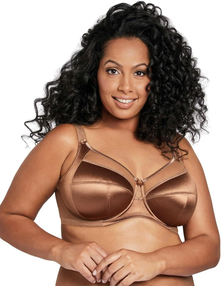 Damen Keira Underwire Banded Bra Vollschalen BH, Blickdicht, Zimt