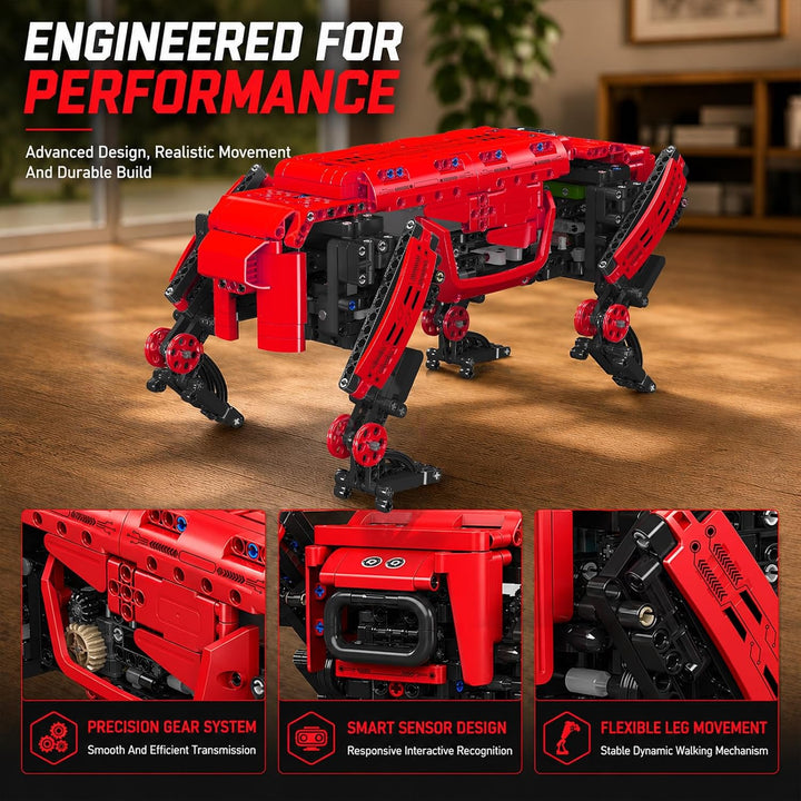 Mould King 15067 Technik Mechanischer Hund Bausteine Modell, APP Fernbedienung Roboter Hundespielzeu