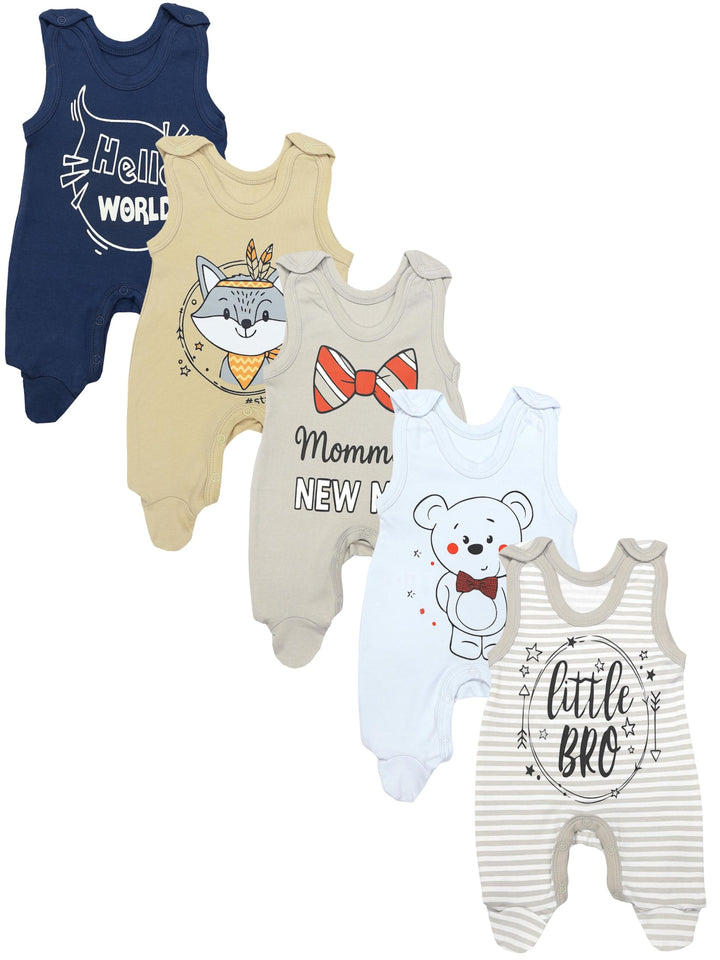 TupTam Baby Unisex Strampler mit Aufdruck Spruch 5er Pack 50 Junge, 50 Junge