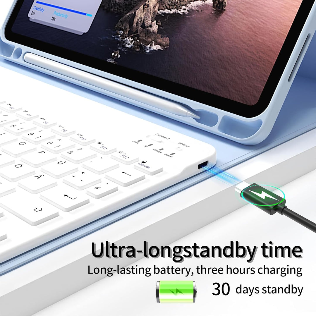 GKABXY Hülle mit Tastatur für iPad Pro 11 4. / 3. / 2. Generation 2022/2021/2020 mit stifthalter, Ma