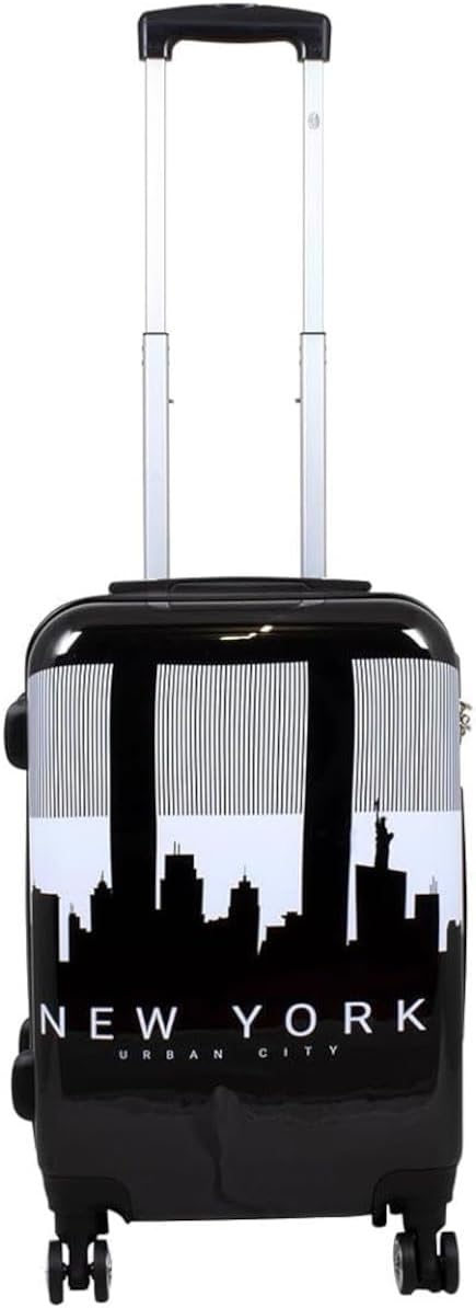 Hartschalen Koffer Trolley mit hochwertigem Motiv Print NY Skyline Handgepäck, Grösse M