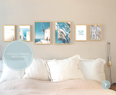 Papierschmiede® Mood Poster Set Greece Vacation, Bilder Wohnzimmer Deko Schlafzimmer, 2x DIN A3 und