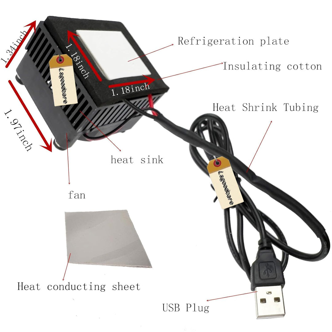 Lsgoodcare 5 V Handy-Kühlkörper-Modul-Set, USB-Halbleiter-Kühler, Tablet-Kühlsystem, Peltier-Kühlkör