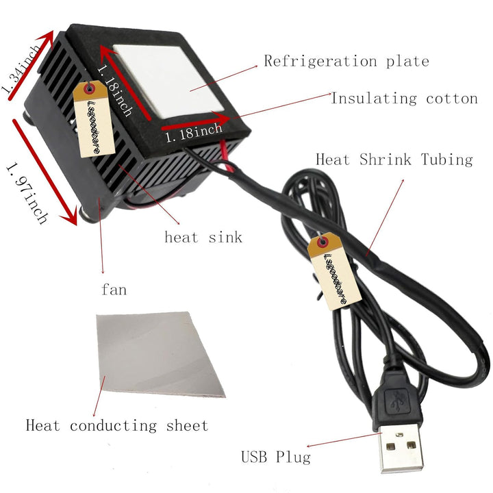 Lsgoodcare 5 V Handy-Kühlkörper-Modul-Set, USB-Halbleiter-Kühler, Tablet-Kühlsystem, Peltier-Kühlkör