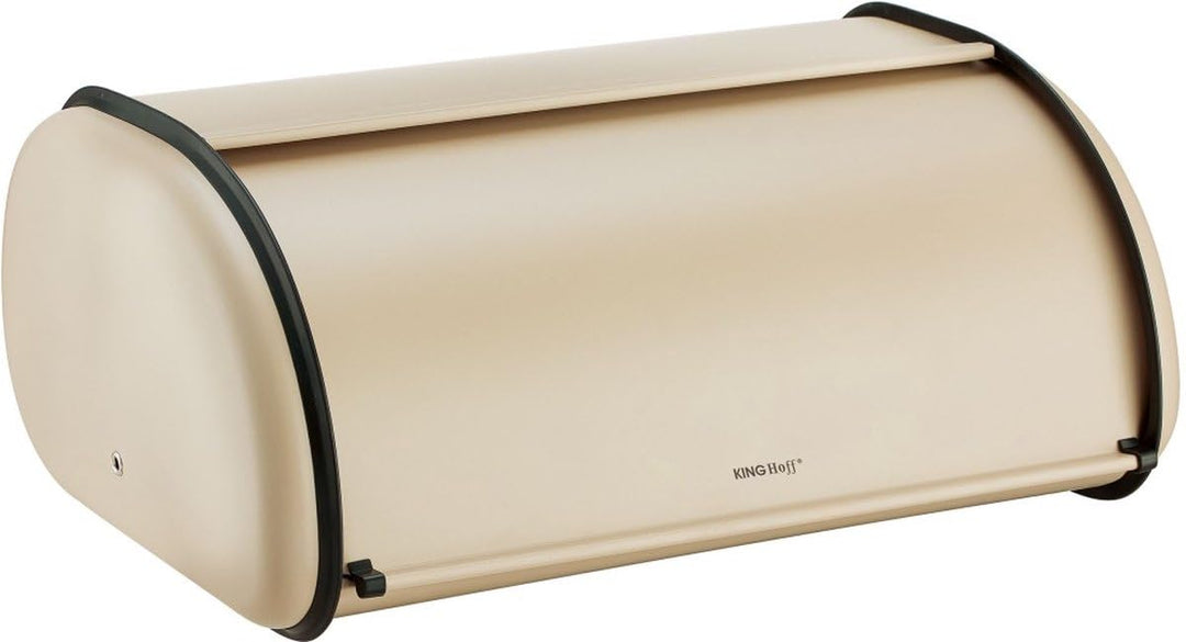 KING HOFF Brotkasten Brotbox Brotbehälter Brotdose (Beige, 44L x 27B x 18,5H cm) Beige 44 cm x 27 cm