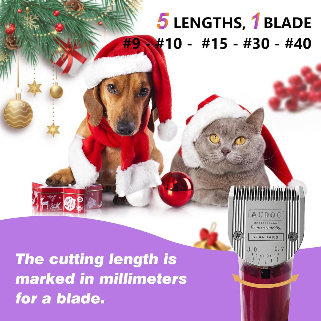 2er-Pack Professional Animal 5-in-1 Schnittlänge der Klinge verstellbar 0,7-3 mm, kompatibel mit Arc