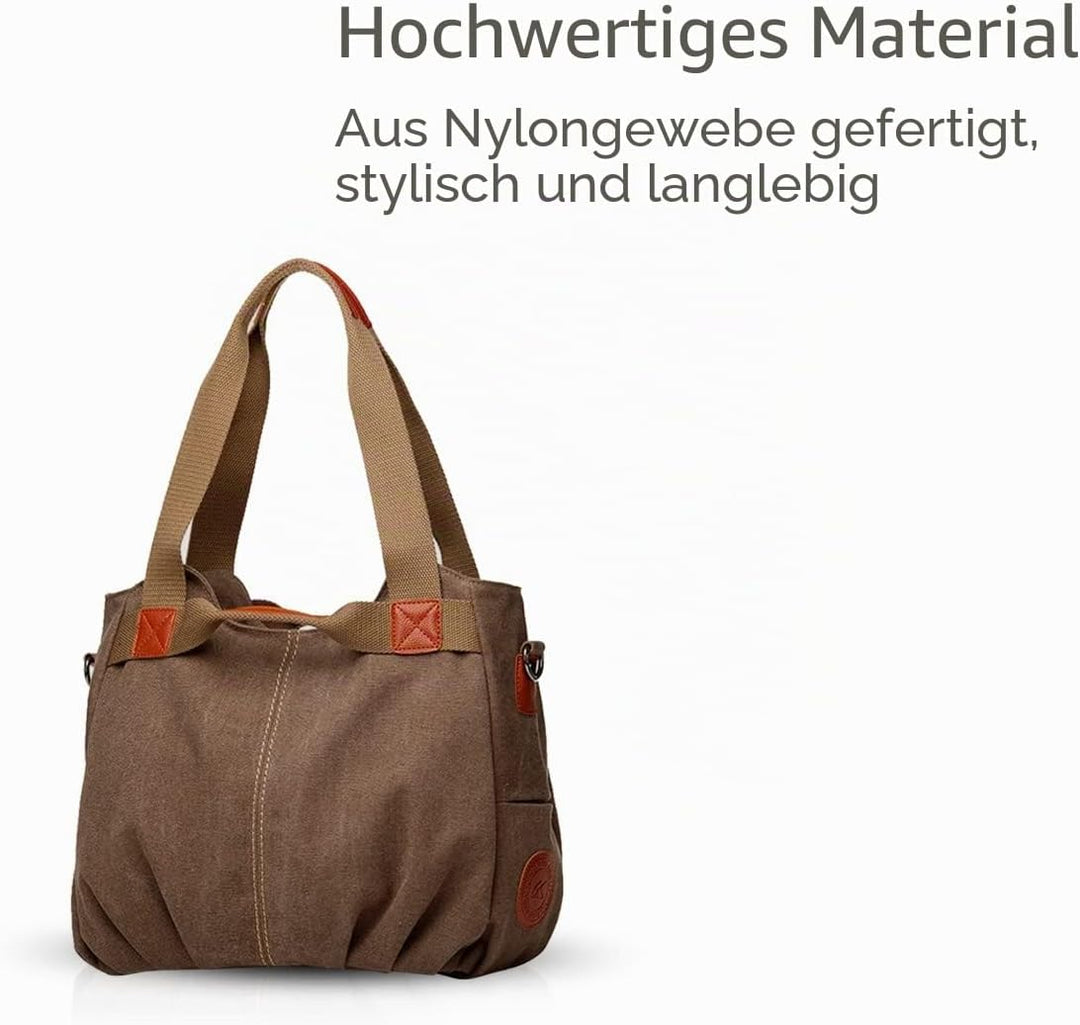 NICOLE &amp; DORIS Canvas Tasche Damen Tragetaschen für Damen Schultertaschen Umhängetasche Leinwand Han