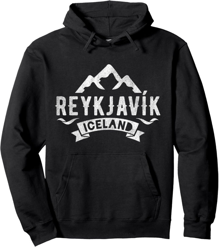 Vintage Reykjavik Island Pullover Hoodie
