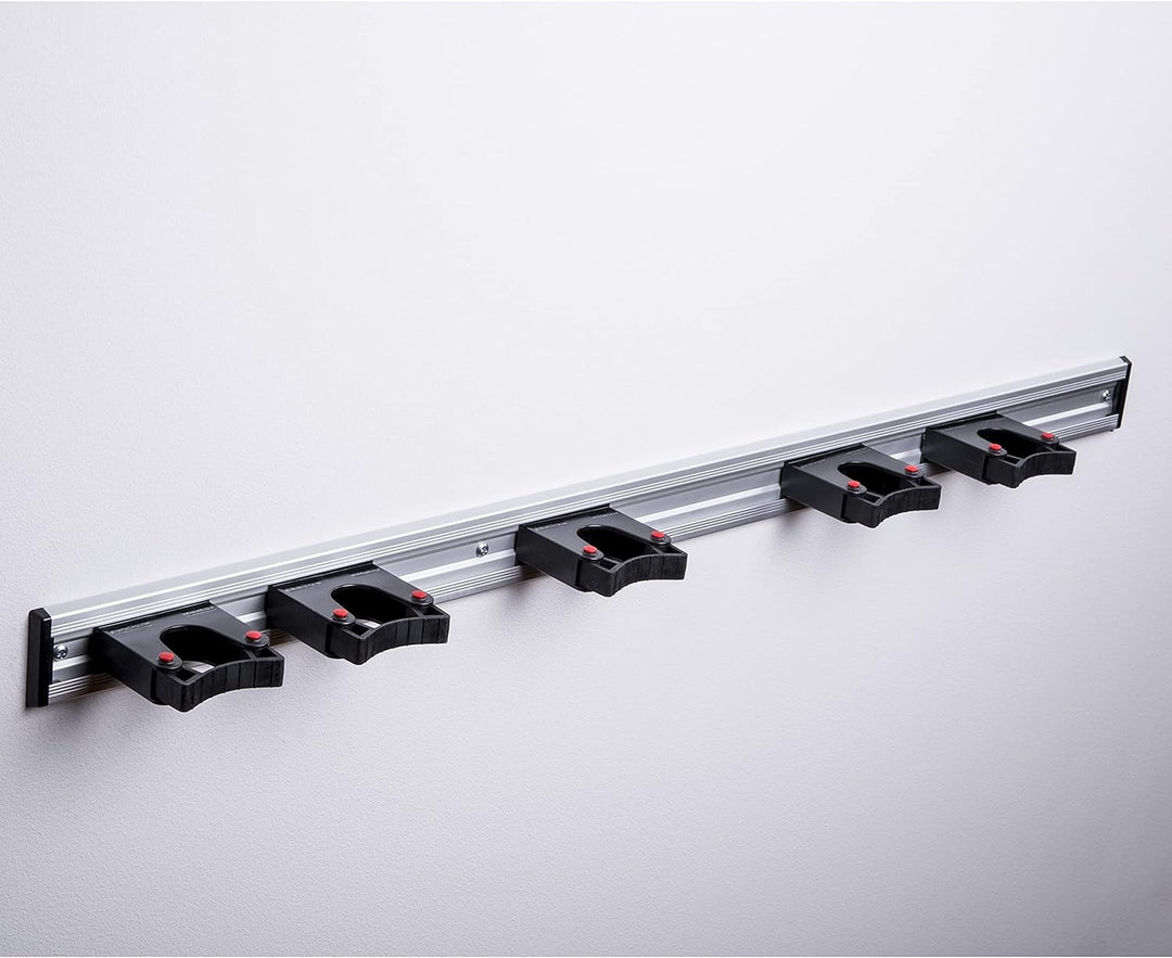 Wandhalterung für Besenstiele schwarz, 5-fach (90 cm)